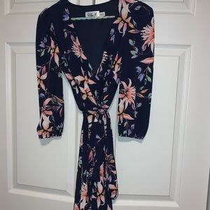 Eliza J Floral Dress with Tie